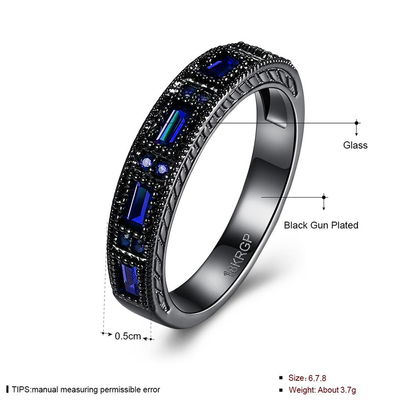 Wholesale Special-interest Black Women Wedding Ring blue Crystal Zircon Delicate Gift Top Quality Female Classic Jewelry TGCZR170 0