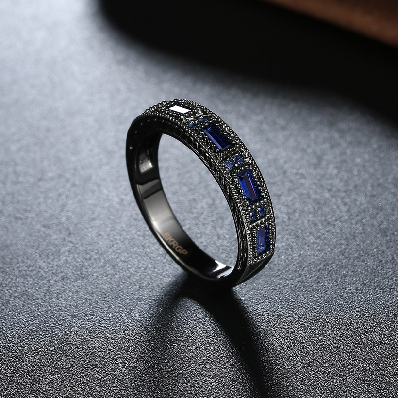 Wholesale Special-interest Black Women Wedding Ring blue Crystal Zircon Delicate Gift Top Quality Female Classic Jewelry TGCZR170 2