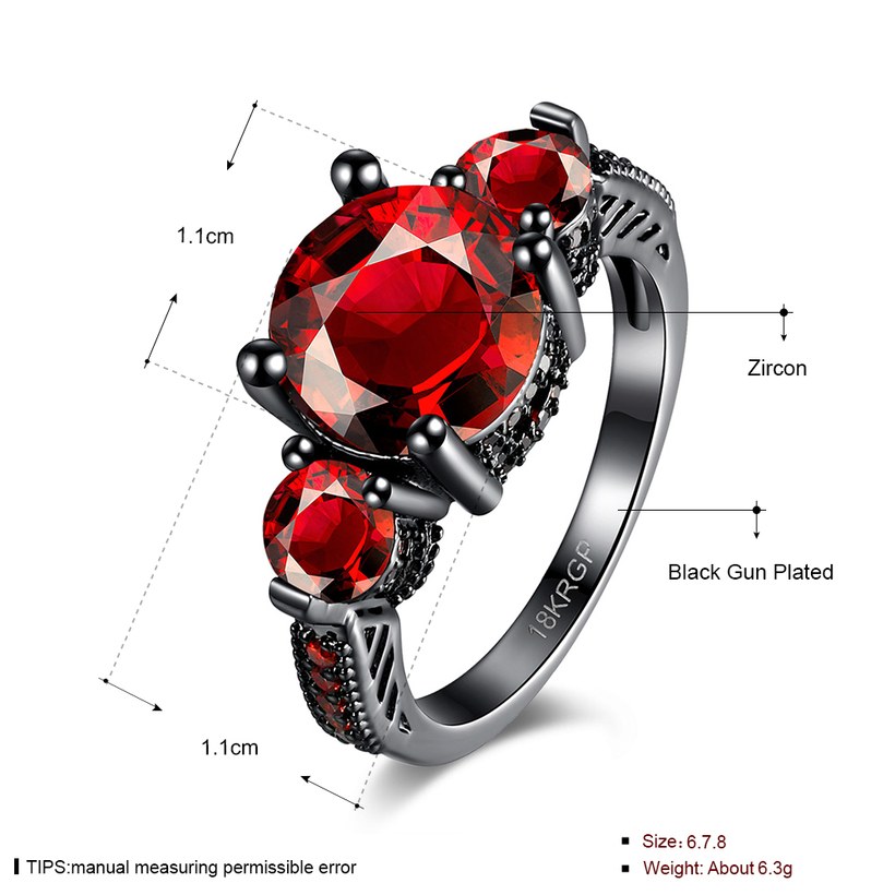Wholesale Vintage Black Filled Red Zircon for Women Wedding Fashion Jewelry Engagement jewelry TGCZR182 0