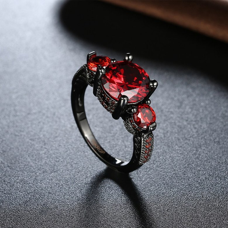 Wholesale Vintage Black Filled Red Zircon for Women Wedding Fashion Jewelry Engagement jewelry TGCZR182 2