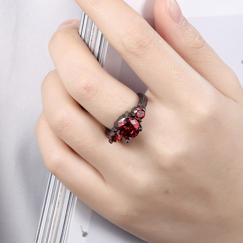 Wholesale Vintage Black Filled Red Zircon for Women Wedding Fashion Jewelry Engagement jewelry TGCZR182 4