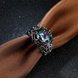 Wholesale Female Rainbow Ring Blue Crystal Zircon Rings Black Filled Jewelry Vintage Wedding Rings For Women Best Friend Gifts TGCZR212 1 small