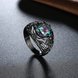 Wholesale Female Rainbow Ring Blue Crystal Zircon Rings Black Filled Jewelry Vintage Wedding Rings For Women Best Friend Gifts TGCZR212 2 small