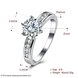 Wholesale Romantic Platinum Round White Cubic Zircon Ring for Women Simple Style Ring Engagement Wedding Gift  TGCZR262 0 small