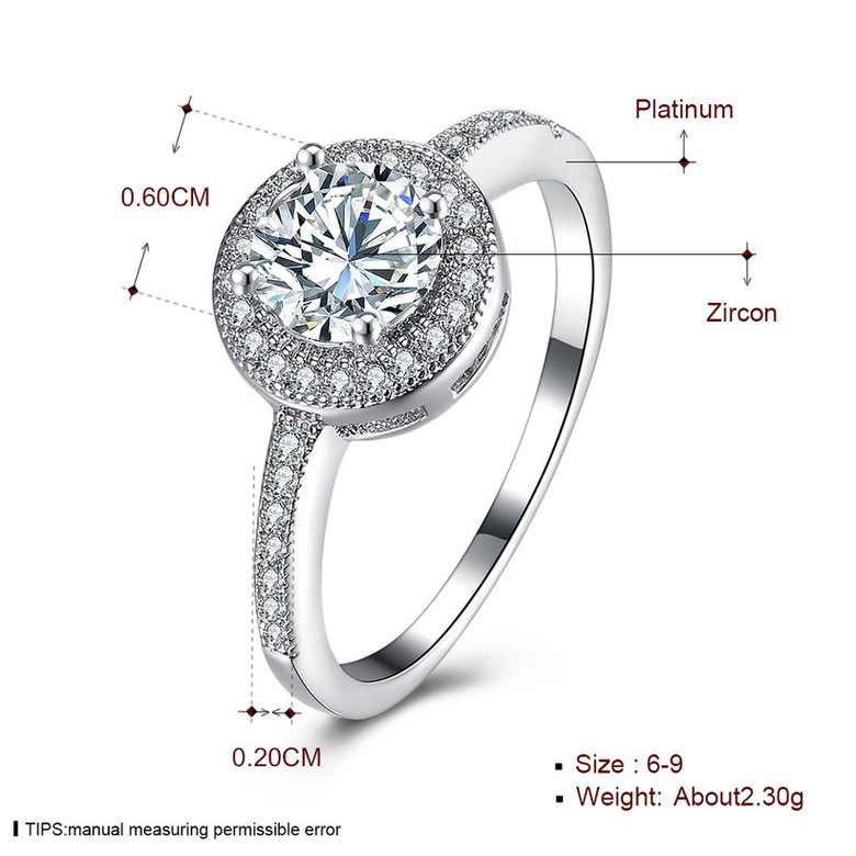 Wholesale Gorgeous round Shape Women Ring Bling Crystal Zircon Dazzling Bridal Ring Wedding Engage Ring TGCZR266 0