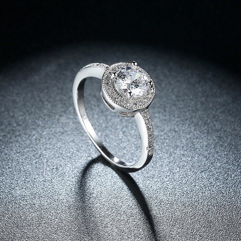 Wholesale Gorgeous round Shape Women Ring Bling Crystal Zircon Dazzling Bridal Ring Wedding Engage Ring TGCZR266 1