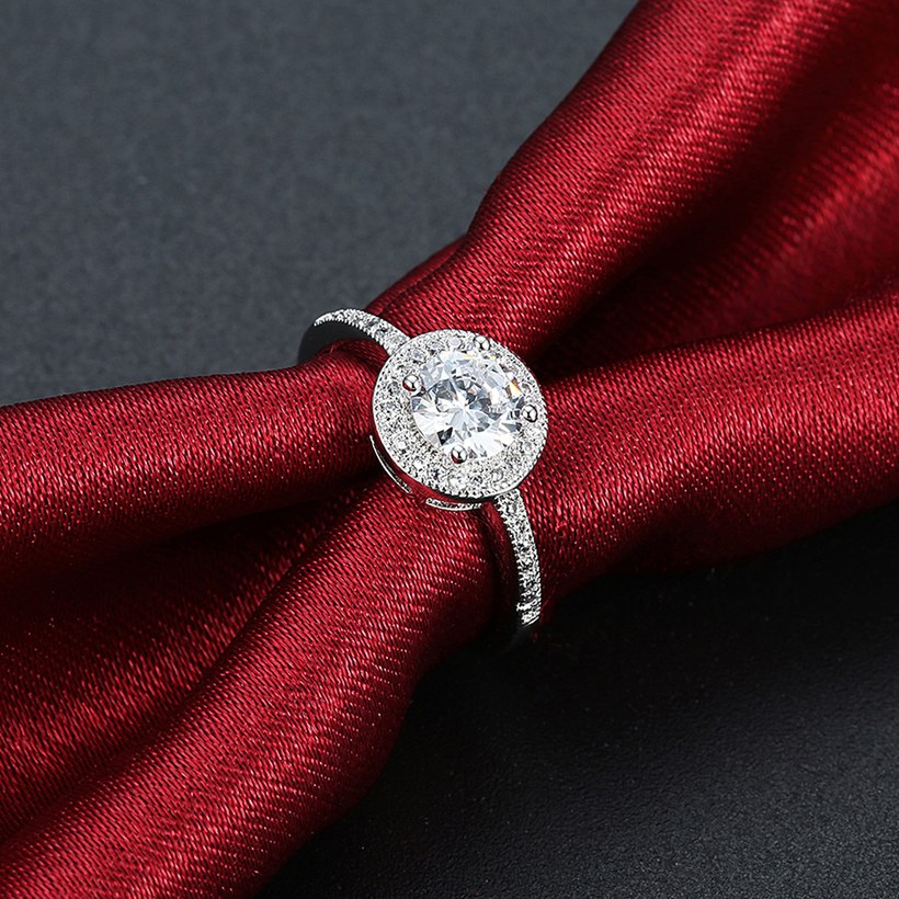 Wholesale Gorgeous round Shape Women Ring Bling Crystal Zircon Dazzling Bridal Ring Wedding Engage Ring TGCZR266 3