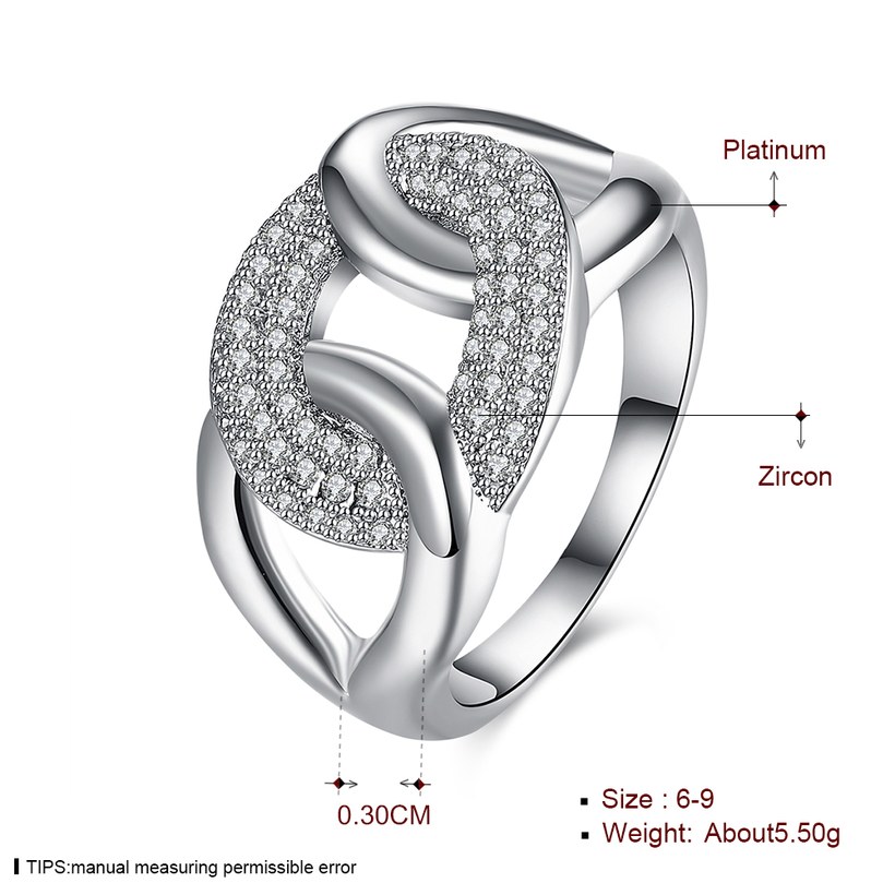 Wholesale Romantic Platinum Round White CZ Ring for Women AAAAA Cubic Zircon Bridal Engagement Wedding Ring Jewelry TGCZR297 0