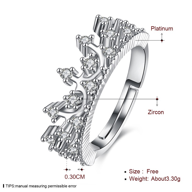 Wholesale New Fashion Promise Crown Rings for Women Crystal Zircon Bridal Party Wedding Jewelry Adjustable Delicate Engagement Ring TGCZR322 0