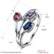 Wholesale Fashion Romantic Platinum Ring Trendy three color Water Drop Oval CZ rings for Party Wedding Gift TGCZR100 0 small