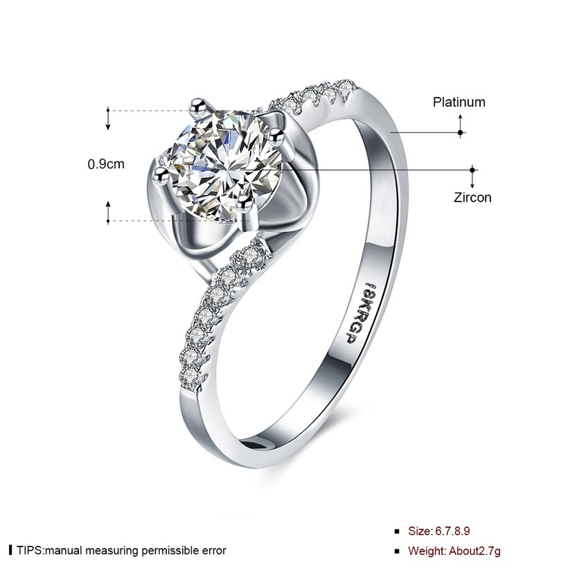 Wholesale Lose money promotion hot sell jewelry from China super shiny zircon platinum wedding party rings for women gift TGCZR393 1