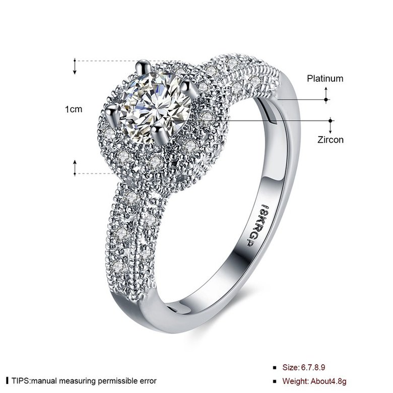 Wholesale Lose money promotion hot sell jewelry from China super shiny zircon platinum wedding party rings for women gift TGCZR410 1