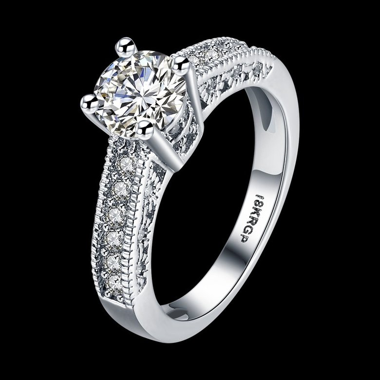Wholesale Romantic fashion hot sell jewelry from China super shiny zircon platinum wedding party rings for women gift TGCZR419 0