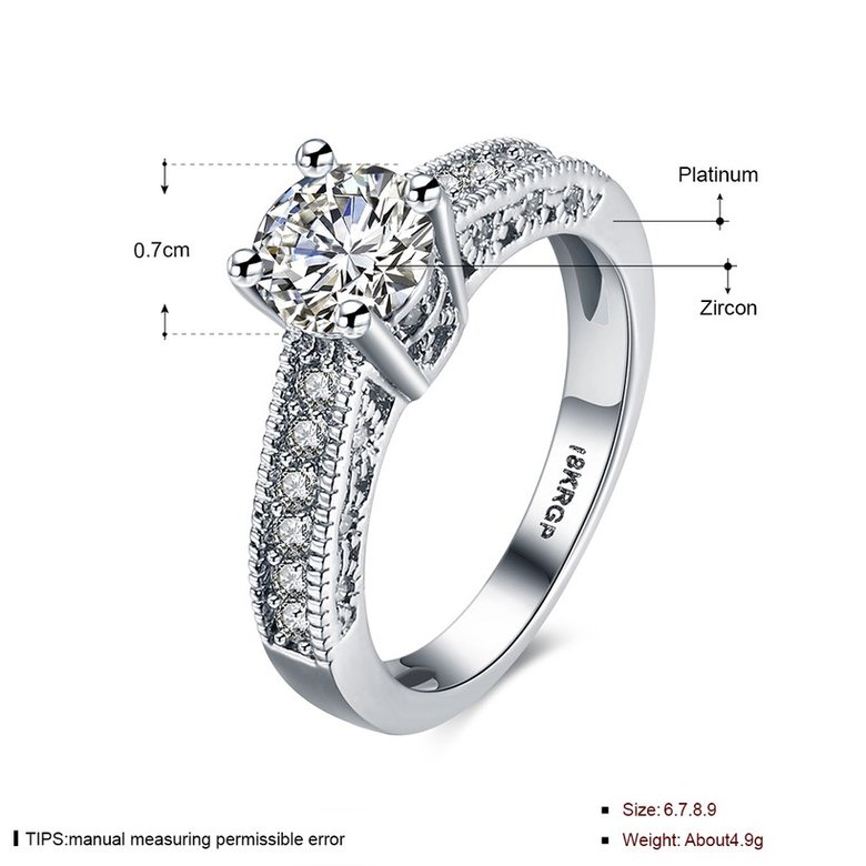 Wholesale Romantic fashion hot sell jewelry from China super shiny zircon platinum wedding party rings for women gift TGCZR419 1