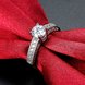 Wholesale Romantic fashion hot sell jewelry from China super shiny zircon platinum wedding party rings for women gift TGCZR419 4 small