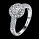 Wholesale Romantic fashion hot sell jewelry from China super shiny zircon platinum wedding party rings for women gift TGCZR420 0 small