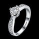 Wholesale Romantic fashion hot sell jewelry from China super shiny zircon platinum wedding party rings for women gift TGCZR422 0 small