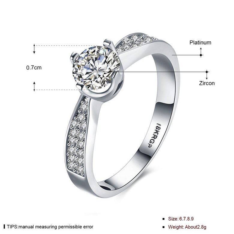 Wholesale Romantic fashion hot sell jewelry from China super shiny zircon platinum wedding party rings for women gift TGCZR422 1