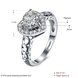 Wholesale Romantic Platinum heart shape White CZ Ring For Women Setting Elegant wedding Valentine's Day Gift For Women Hot Selling TGCZR023 1 small