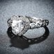 Wholesale Romantic Platinum heart shape White CZ Ring For Women Setting Elegant wedding Valentine's Day Gift For Women Hot Selling TGCZR023 2 small