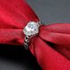 Wholesale Romantic Platinum heart shape White CZ Ring For Women Setting Elegant wedding Valentine's Day Gift For Women Hot Selling TGCZR023 4 small