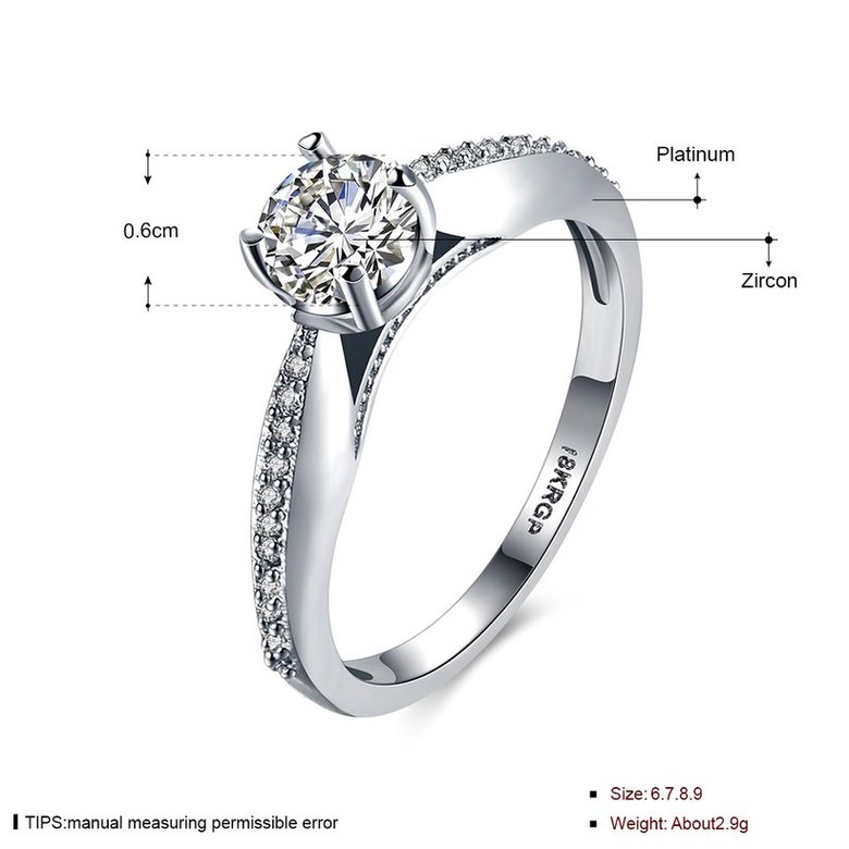 Wholesale  Romantic fashion hot sell jewelry from China super shiny zircon platinum wedding party rings for women gift TGCZR433 1