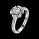 Wholesale Romantic fashion hot sell jewelry from China super shiny flower zircon platinum wedding party rings for women gift TGCZR439 0 small