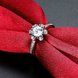 Wholesale Romantic fashion hot sell jewelry from China super shiny flower zircon platinum wedding party rings for women gift TGCZR439 4 small