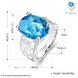 Wholesale Classic Platinum Ring Oval blue Zircon Women Ring Gorgeous Wedding Anniversary Birthday Gift for Wife/Mother/Grandmother TGCZR340 2 small