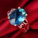 Wholesale Classic Platinum Ring Oval blue Zircon Women Ring Gorgeous Wedding Anniversary Birthday Gift for Wife/Mother/Grandmother TGCZR340 4 small