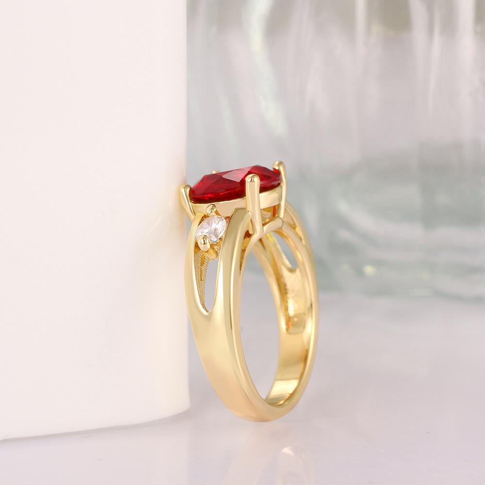 Wholesale Fashion gold ring Charm red Round cz zircon Jewelry Luxury Gold jewelry wholesale 18K Finger Rings For women wedding jewelry TGCZR431 0