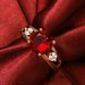 Wholesale Fashion gold ring Charm red Round cz zircon Jewelry Luxury Gold jewelry wholesale 18K Finger Rings For women wedding jewelry TGCZR431 1 small