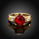 Wholesale Fashion gold ring Charm red Round cz zircon Jewelry Luxury Gold jewelry wholesale 18K Finger Rings For women wedding jewelry TGCZR431 3 small