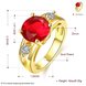 Wholesale Fashion gold ring Charm red Round cz zircon Jewelry Luxury Gold jewelry wholesale 18K Finger Rings For women wedding jewelry TGCZR431 4 small