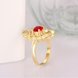 Wholesale Vintage Big Hollow Flower Rings 24K Yellow Gold red Color oval Zircon Rings For Women wedding party Jewelry TGCZR434 1 small