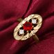 Wholesale Vintage Big Hollow Flower Rings 24K Yellow Gold red Color oval Zircon Rings For Women wedding party Jewelry TGCZR434 2 small
