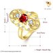 Wholesale Vintage Big Hollow Flower Rings 24K Yellow Gold red Color oval Zircon Rings For Women wedding party Jewelry TGCZR434 4 small