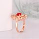 Wholesale Vintage Big Hollow Flower Rings rose Gold red Color oval Zircon Rings For Women wedding party Jewelry TGCZR436 2 small