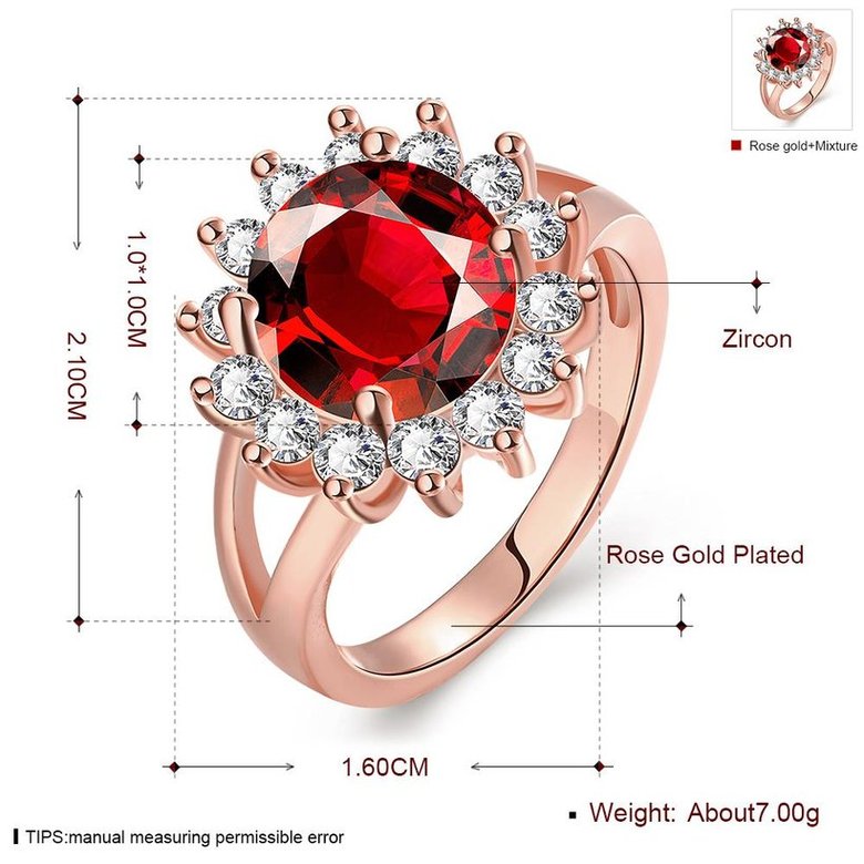 Wholesale Classical luxury Rings for Women Wedding Engagement Ring big Zircon Diamond Ring rose gold Fine Jewelry TGCZR440 3