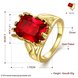 Wholesale wedding rings Classic 24K Gold Plated red Cubic Zirconia Luxury Ladies Party engagement jewelry Best Mother's Gift TGCZR053 0 small