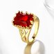 Wholesale wedding rings Classic 24K Gold Plated red Cubic Zirconia Luxury Ladies Party engagement jewelry Best Mother's Gift TGCZR053 2 small