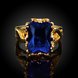 Wholesale wedding rings Classic 24K Gold Plated big blue Cubic Zirconia Luxury Ladies Party engagement jewelry Mother's Gift TGCZR059 0 small