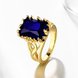 Wholesale wedding rings Classic 24K Gold Plated big blue Cubic Zirconia Luxury Ladies Party engagement jewelry Mother's Gift TGCZR059 1 small