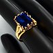 Wholesale wedding rings Classic 24K Gold Plated big blue Cubic Zirconia Luxury Ladies Party engagement jewelry Mother's Gift TGCZR059 2 small
