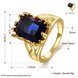 Wholesale wedding rings Classic 24K Gold Plated big blue Cubic Zirconia Luxury Ladies Party engagement jewelry Mother's Gift TGCZR059 3 small