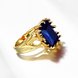 Wholesale wedding rings Classic 24K Gold Plated big blue Cubic Zirconia Luxury Ladies Party engagement jewelry Mother's Gift TGCZR059 4 small
