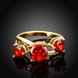 Wholesale Classic 24K Gold Round red CZ Ring Luxury Ladies Party engagement wedding jewelry Best Mother's Gift TGCZR081 1 small