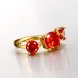 Wholesale Classic 24K Gold Round red CZ Ring Luxury Ladies Party engagement wedding jewelry Best Mother's Gift TGCZR081 3 small