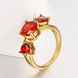 Wholesale Classic 24K Gold Round red CZ Ring Luxury Ladies Party engagement wedding jewelry Best Mother's Gift TGCZR081 4 small