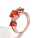 Wholesale Classic Rose Gold Round red CZ Ring Luxury Ladies Party engagement wedding jewelry Best Mother's Gift TGCZR083 4 small